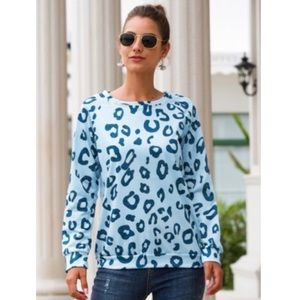 Vestidos Long Sleeve Leopard Print Top